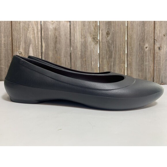 Shoes - Crocs Women's Lina Black Comfort Ballet Slip-On Flats Shoe Size 8 Style 203404